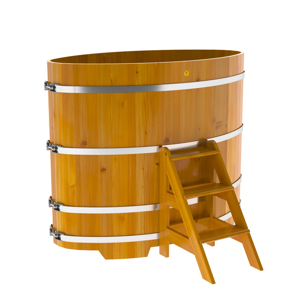 2276 Купель овальная из лиственницы Рустик 0,92х1,66х1,4 натуральная Alyarus 