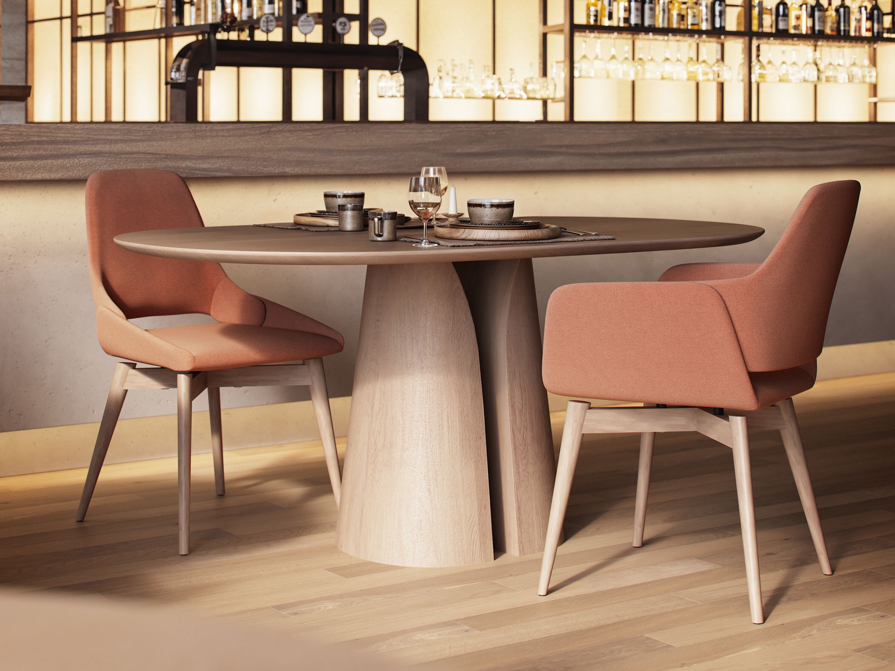 Овальный деревянный обеденный стол Mobitec BLOSSOM T0100 ARCH-00130208 - Вид №5