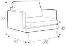Sits Кресло с обивкой из ткани с подлокотниками Ludvig sun-id-1422874 - Вид №2