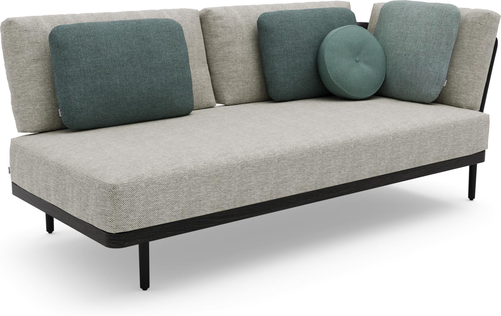 MNST269 Левое угловое двойное сиденье лава teak nero Manutti Flex