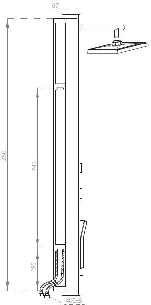 GEDY Настенная душевая стойка из нержавеющей стали и стекла  Gysp10100  - Вид №1