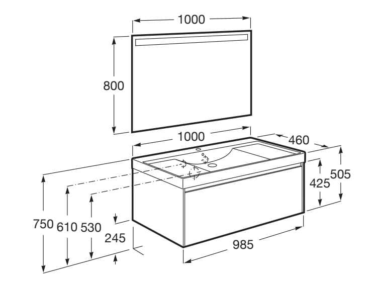 Деревянный одиночный умывальник с зеркалом Roca UNIK A8516 / A8517 ARCH-00015558 - Вид №26