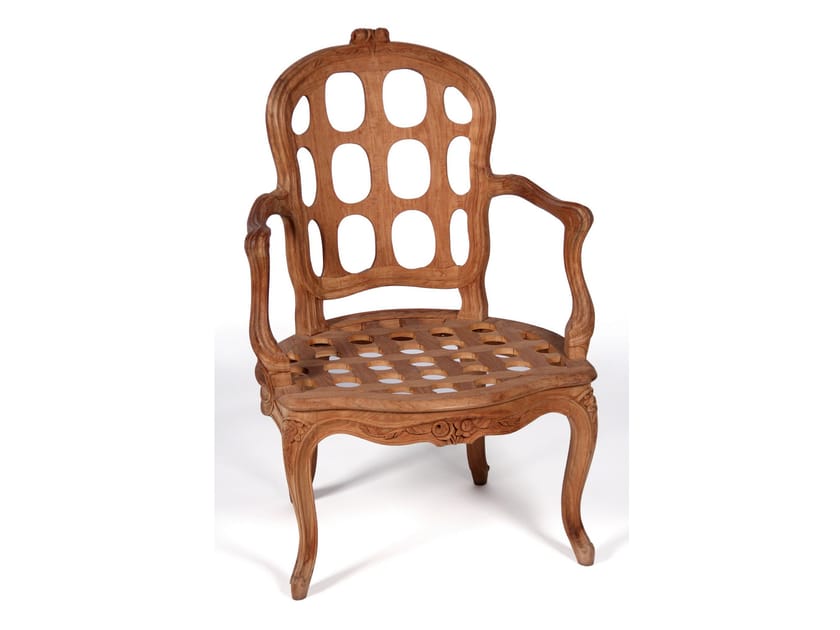 Стул для сада из тикового дерева с подлокотниками ASTELLO Pivoine ARCH-00139053