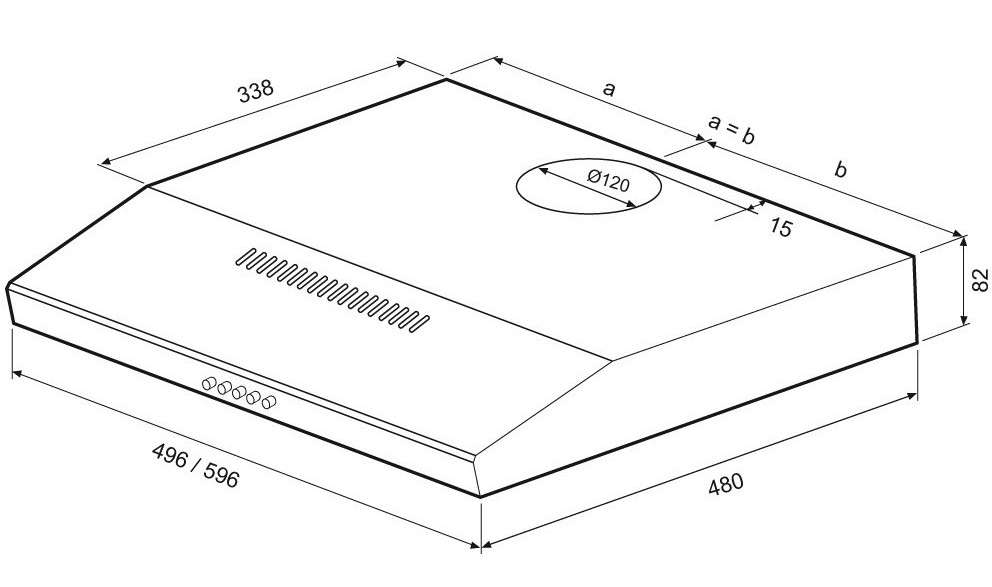 8191689 Вытяжка подвесная KRONA ERMINA 500 white PB белый STDN-0098330 - Вид №7
