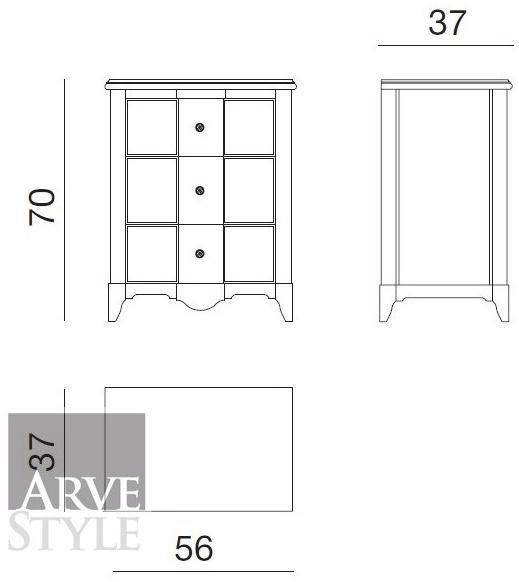 Arvestyle Прямоугольная тумбочка из массива дерева Salieri Sl-0672 - Вид №2
