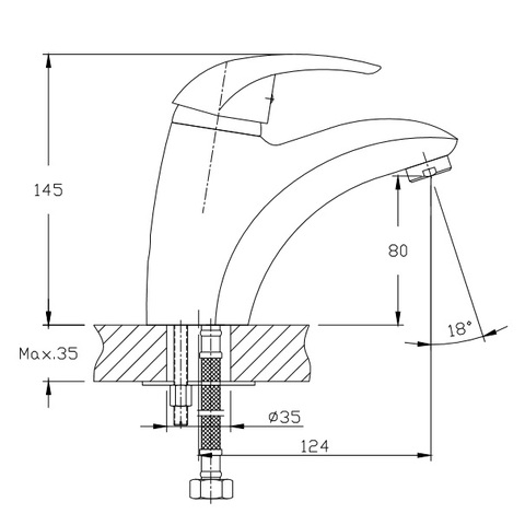 Orange OSCAR M56-021cr однорычажный смеситель для раковины Хром sun-id-1517061 - Вид №1