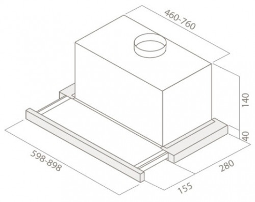 1106606 Вытяжка телескопическая Elica ELITE 14 LUX BL/A/60 черный/черный STDN-0097644 - Вид №11