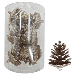 89381687 Украшение елочное Шишки шампань 10 шт. STLM-1367588