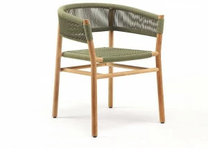 Ethimo Штабелируемый садовый стул из веревки и тика Kilt Kist00cs0