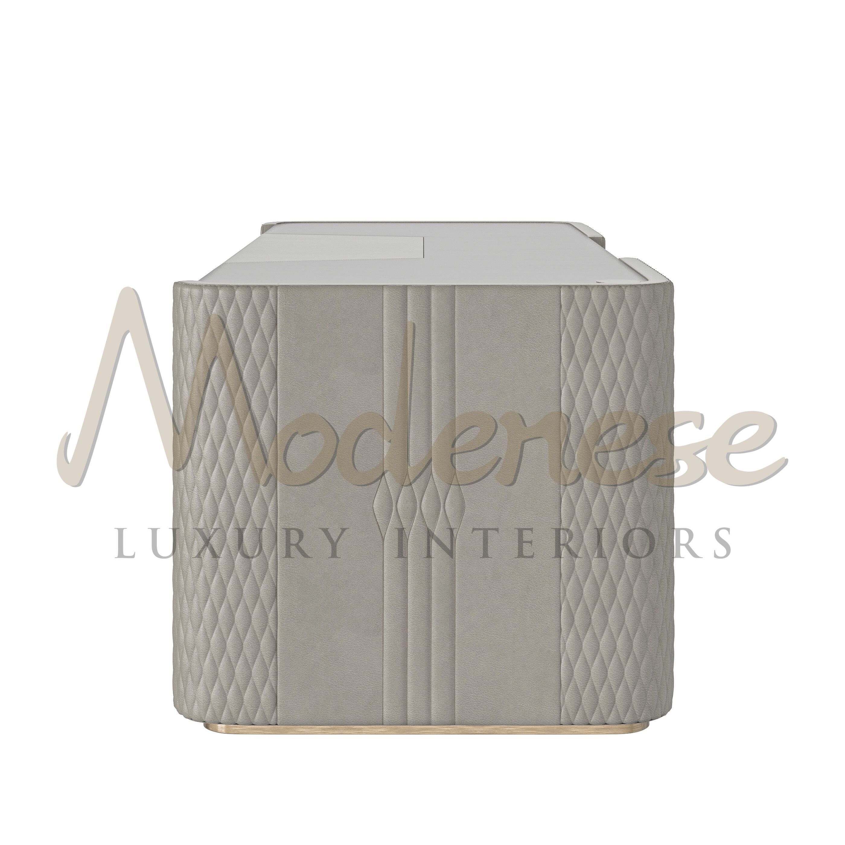 Кожаный деревянный исполнительный стол с ящиками Modenese Luxury Interiors LEATHER ARCH-00057187 - Вид №3