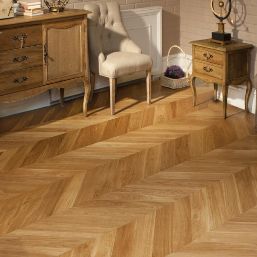 Паркет Ёлка Coswick Дуб Селект (Гладкая) 320х82,55 мм 11281101 - Вид №4