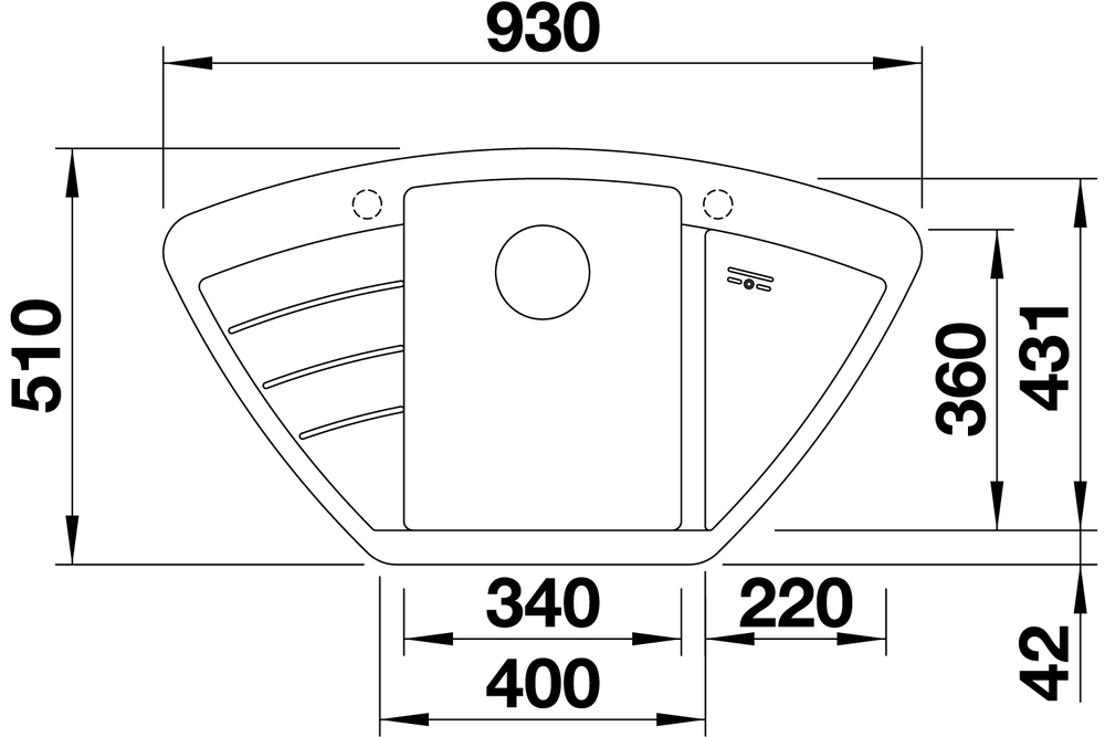 515074 Кухонная мойка Blanco Zia 9 E кофе  Blanco Zia Кофе - Вид №3