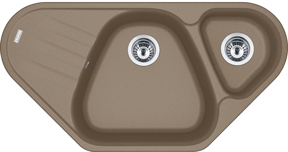 114.0489.401 Better, серия antea, fragranite, угловая мойка azg 661-e, стоп-вентиль, цвет миндаль Franke Franke Antea 