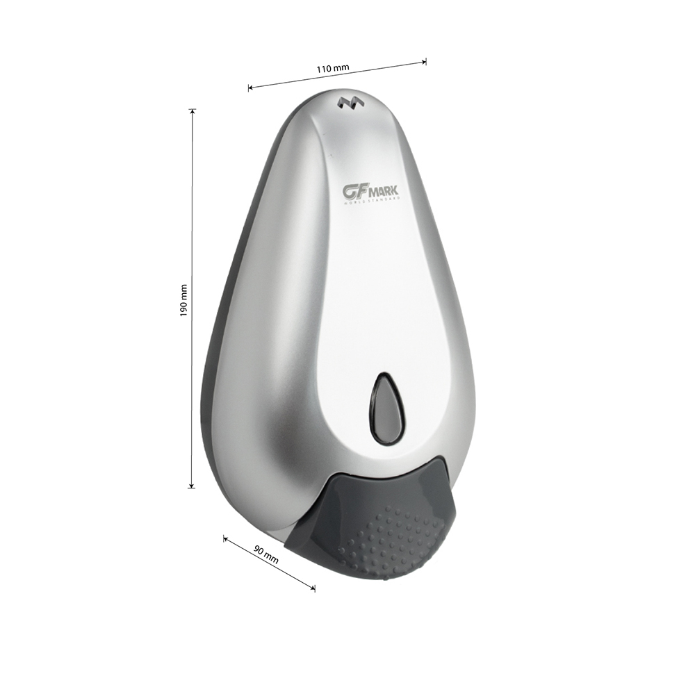 GFmark - Дозатор жидкого МЫЛА, универсальный, пластиковый, СЕРЫЙ, с глазком - капля, 400 мл, код: 638  - Вид №8