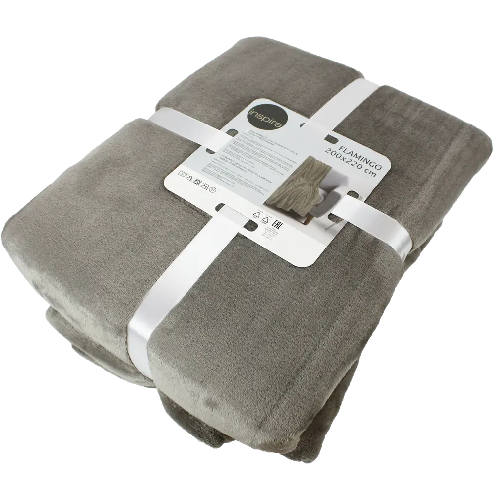 Плед Flamingo 200x220 см микрофибра цвет серо-бежевый 82603087 STLM-2146633 INSPIRE