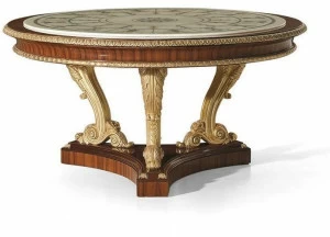 OAK Круглый стол из розового дерева с мраморной столешницей Galleria