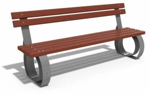 ENCHO ENCHEV - ETE Скамья из дерева и металла со спинкой  52