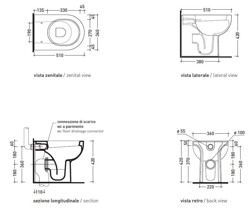Керамический туалет Ceramica Flaminia Quick ARCH-00046756 - Вид №2