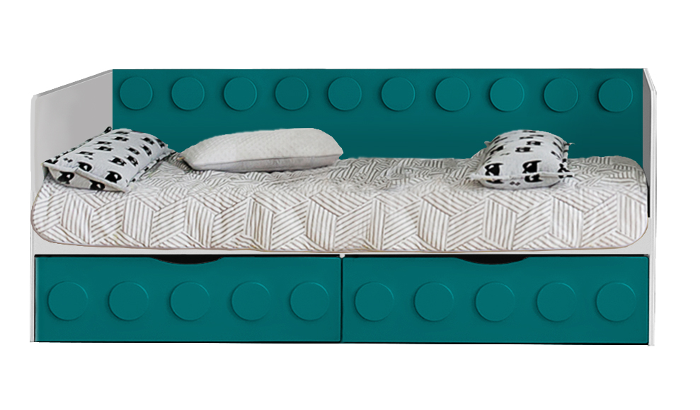 Подростковый диван-кровать с 2 ящиками "Леголенд" МАНДАРИН ЛЕГОЛЕНД 178711 Красный Santreyd  - Вид №2