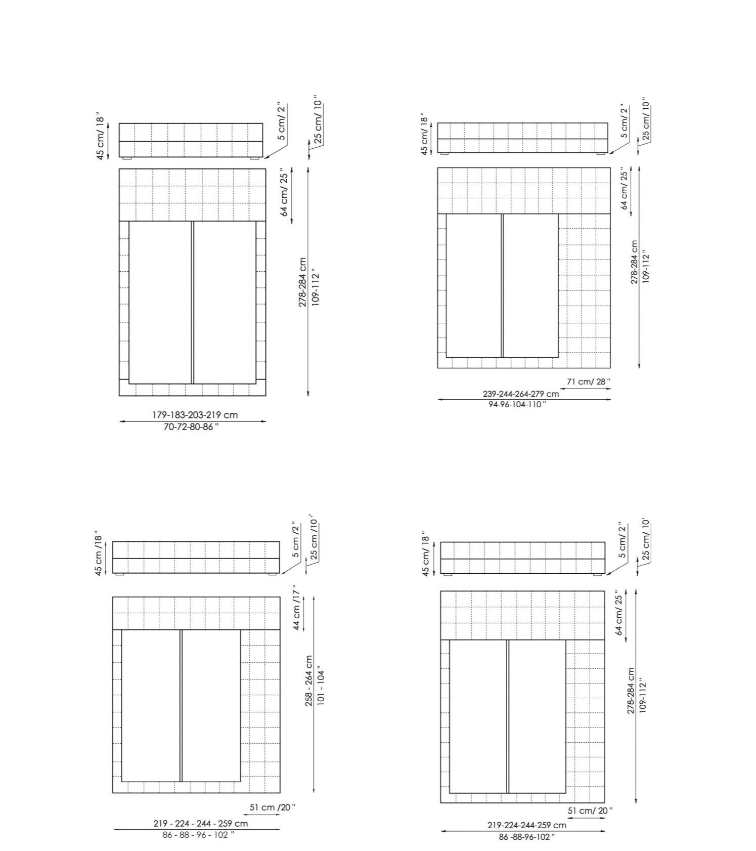 Съемная двуспальная кровать из ткани BONALDO Squaring ARCH-00035291 - Вид №13