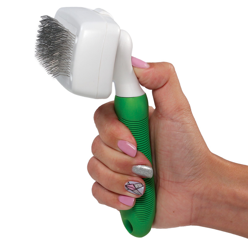 ПР0059558 Щетка-пуходерка для животных Премиум самоочищающаяся M, 9,8х17,7см (блистер) TRIOL  - Вид №2