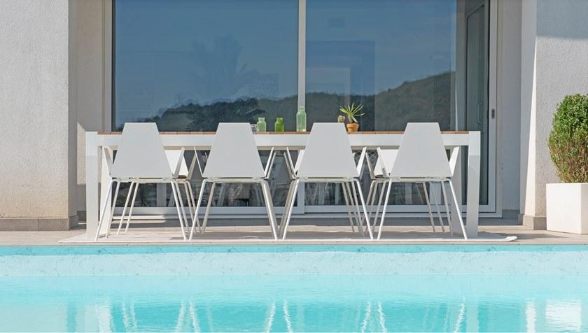 Lgtek Прямоугольный стол из алюминия и тика Oscar sun-id-1484516 - Вид №5