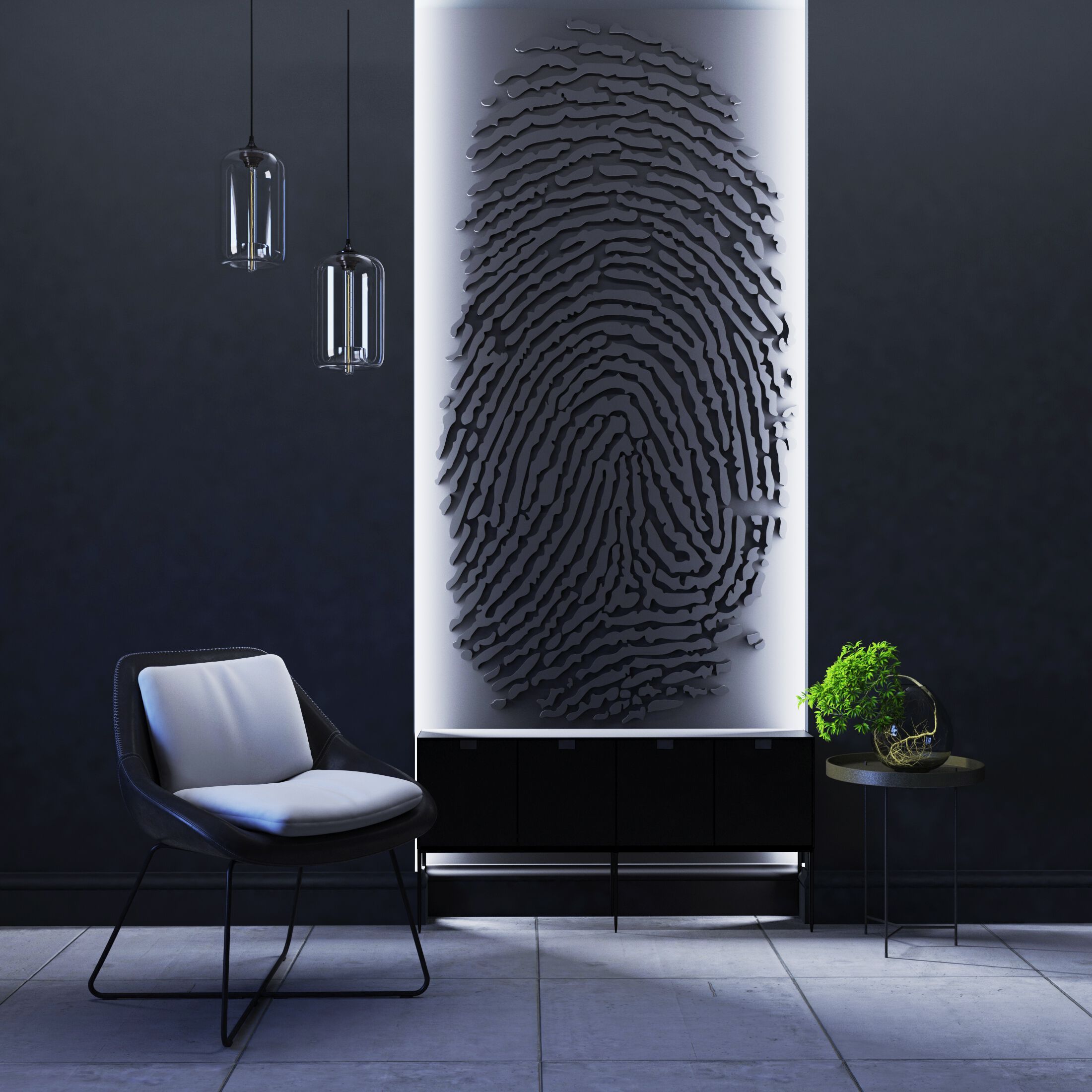 Трехмерная декоративная гипсовая панель WallDeco FINGERPRINT ARCH-00113374 - Вид №1