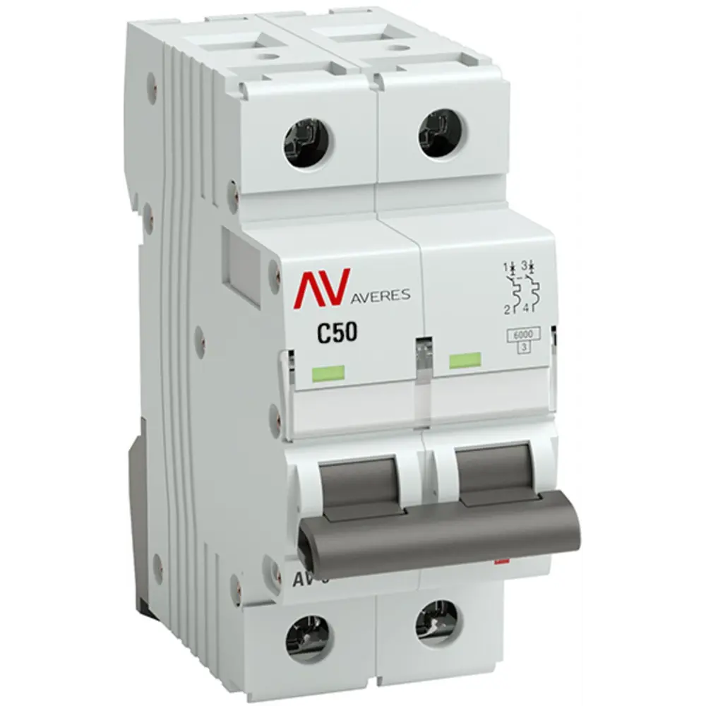 Автоматический выключатель EKF AV-6 2P на 50А для защиты электросети 84579883 STLM-0052245