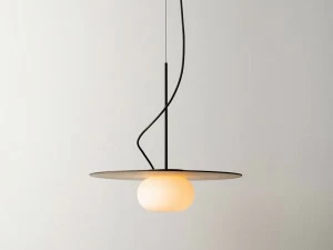 Milan Iluminacion Подвесной светильник из ясеня и дутого стекла Knock 6716