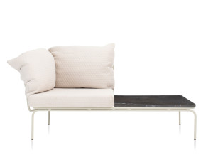 Секционное кресло из ткани с мраморной стойкой для журналов