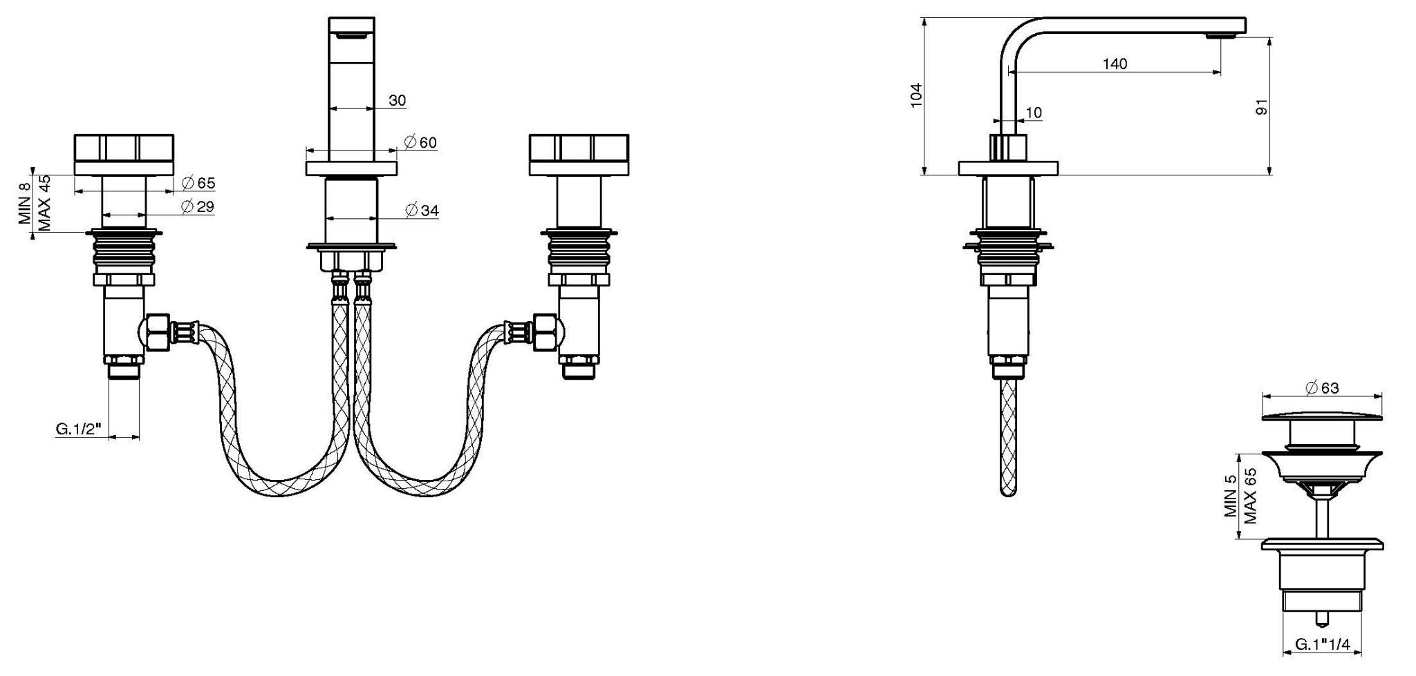 Смеситель для раковины GATTONI газ ARCH-00045037 - Вид №1