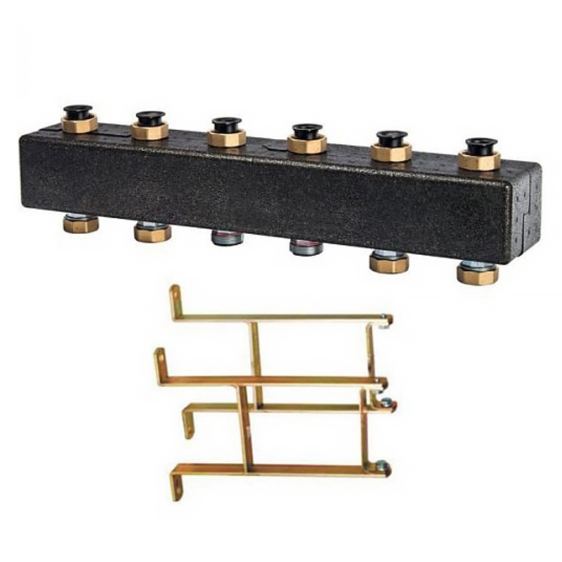 Настенный коллектор Meibes на 3-5 насосных модулей (контуров) с комплектом кронштейнов M6630131RU