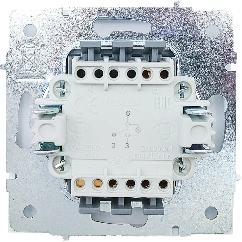 Проходной выключатель Lezard Zima белый для управления светом из двух точек 89398423 STLM-1583872 - Вид №4