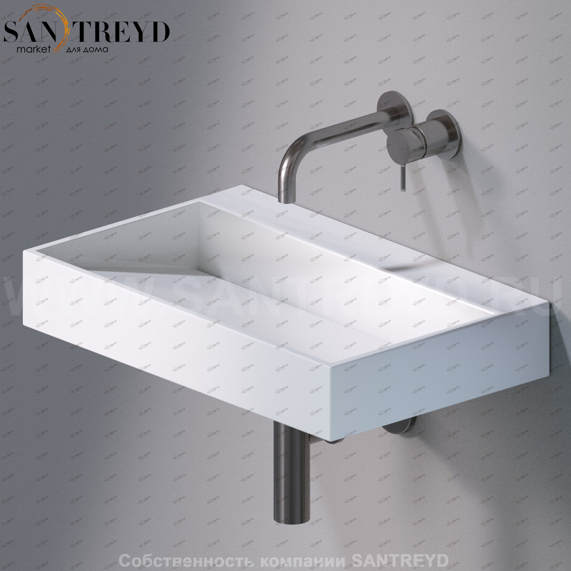 L010T1RPV4.100 Подвесная раковина настенная прямоугольная A. e T. Italia P35 белая AeT ITALIA