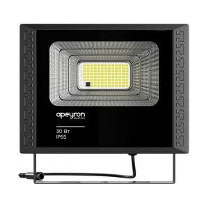 Прожектор светодиодный уличный Apeyron на солнечной батарее 30 Вт 4200К IP65 с датчиком освещённости, с пультом