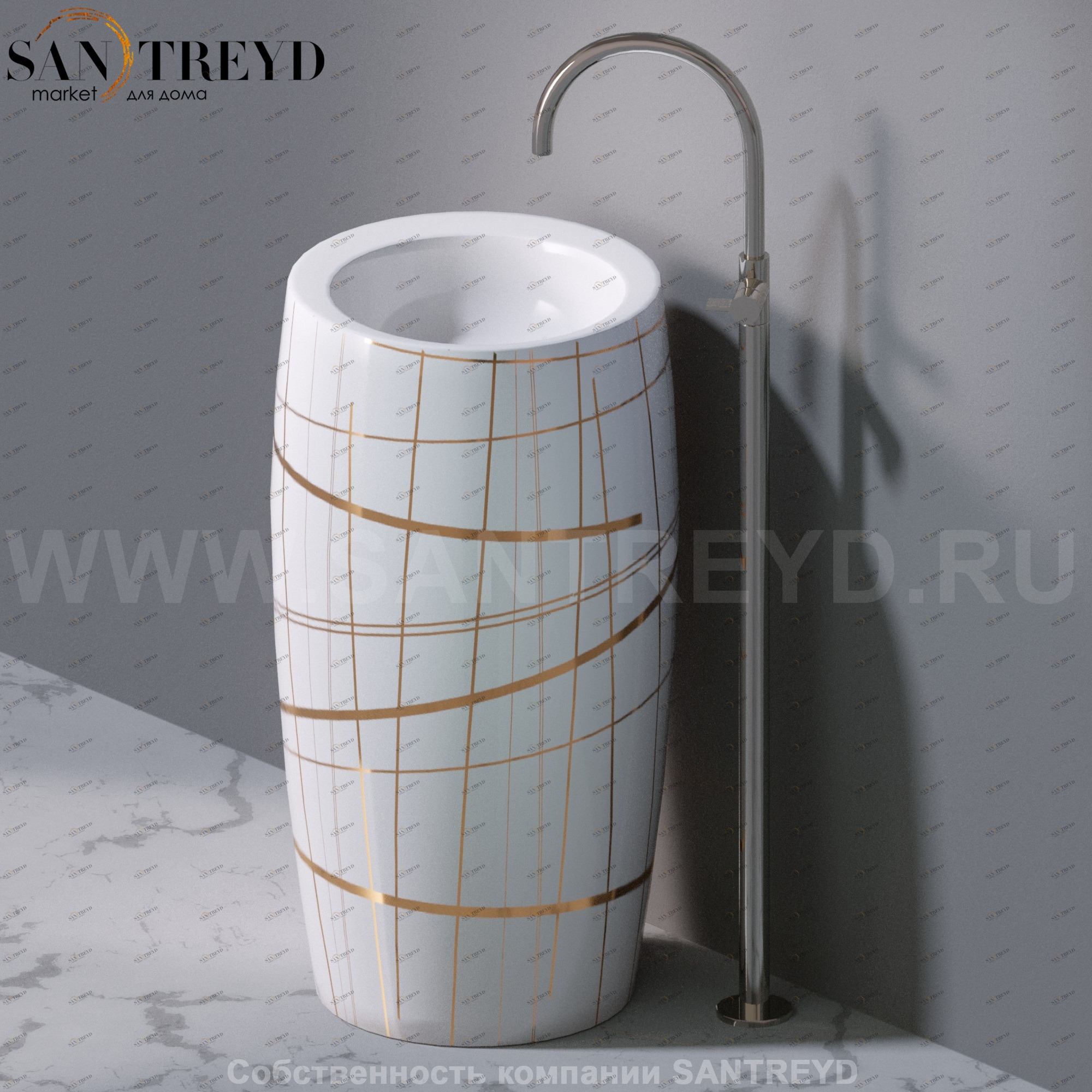 L100T0R0VT.415G Напольная раковина стоящая круглая A. e T. Italia SPOT AeT ITALIA TOTEM