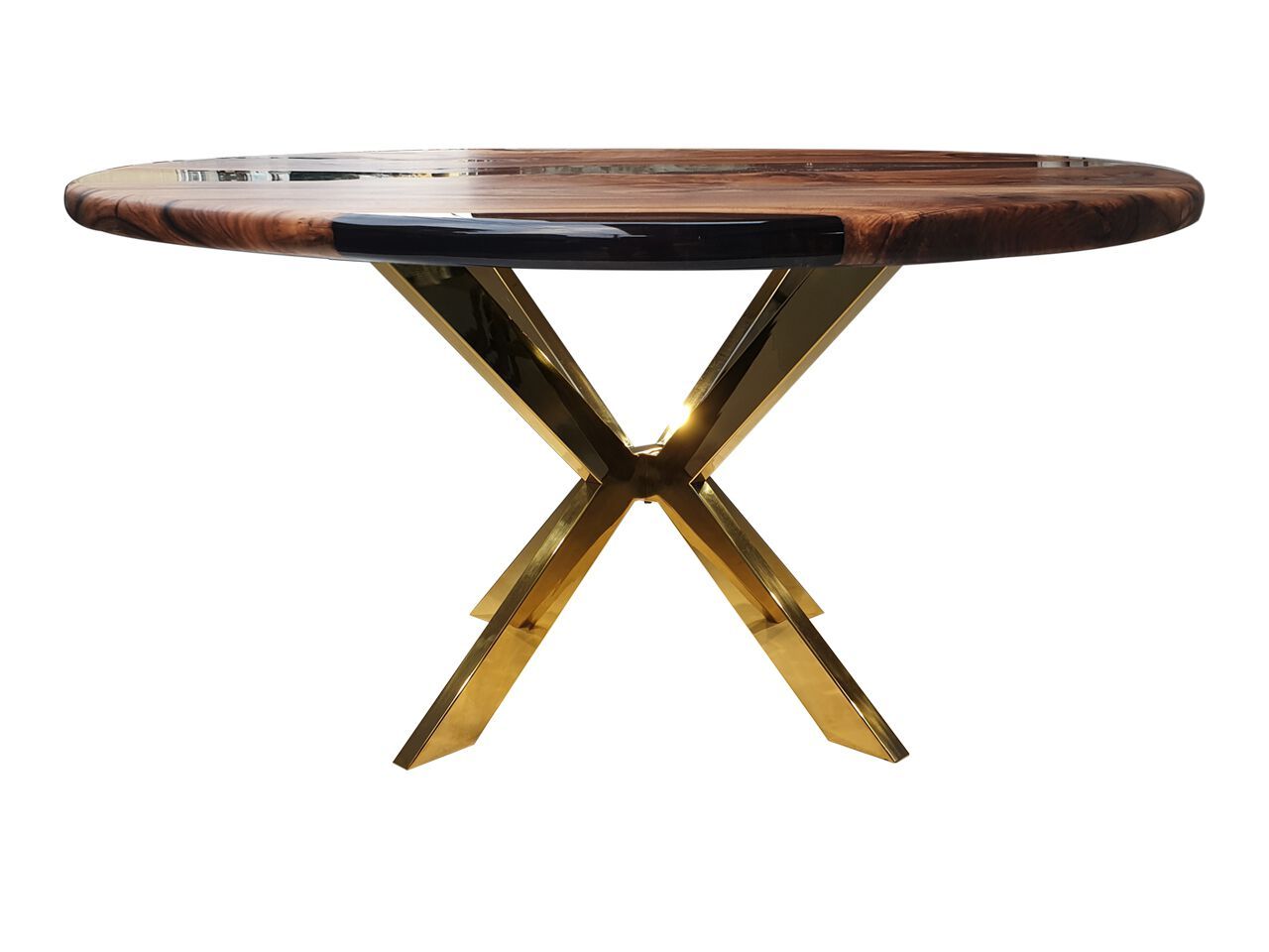 Круглый стол из смолы и орехового дерева Legnor LEG2408731 ARCH-00139281 - Вид №1