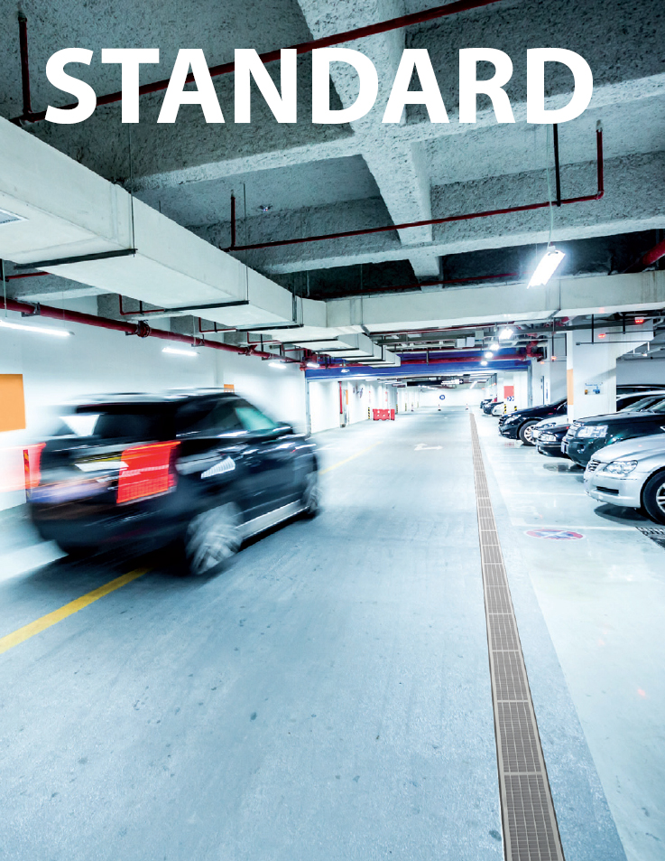 Дренажный канал 100 мм с пластиковой рамой и оцинкованной решеткой B125 ALCAPLAST AVZ102R103 - Вид №1