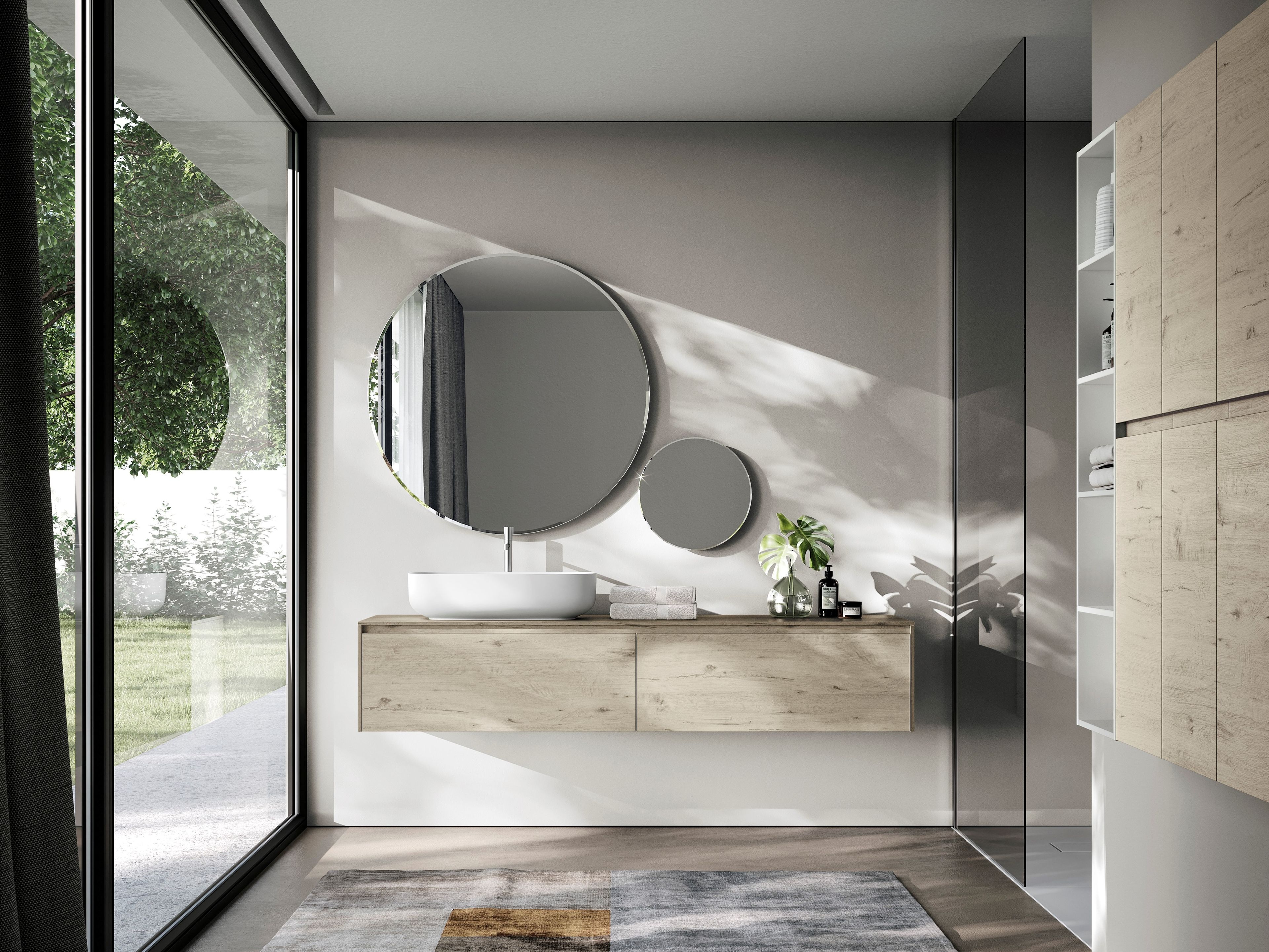 Умывальник с зеркалом Ideagroup Nyù ARCH-00051129