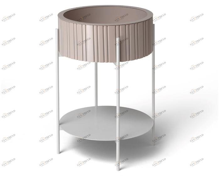 müller möbelfabrikation Высокий круглый металлический журнальный столик с местом для хранения вещей Twist sun-id-1369109