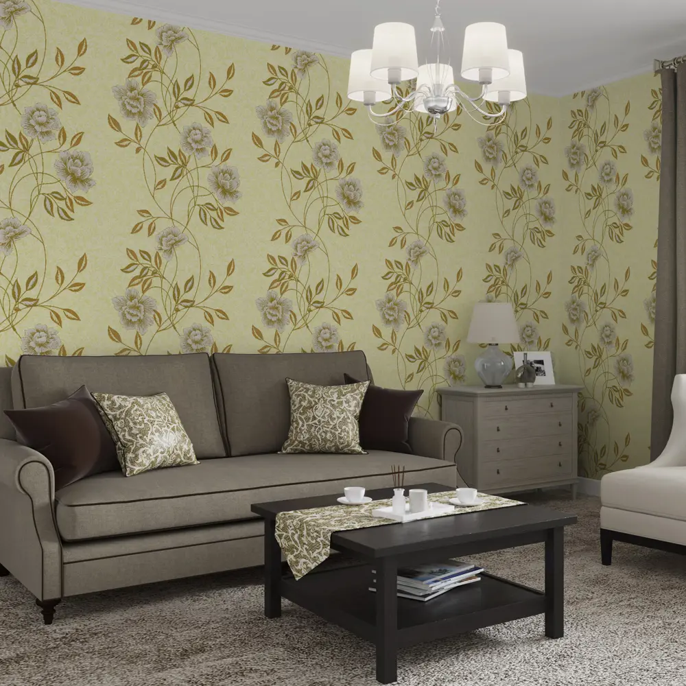 Обои виниловые Палитра Home Color зеленые 0.53 м 136-77 82555239 STLM-2076522 Jardin - Вид №3