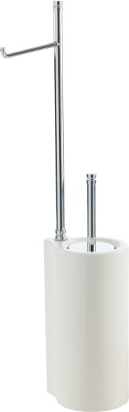 972(24) Stil Haus Hashi, cтойка: бумагодержатель + ерш керамический, цвет белый матовый - белая керамика