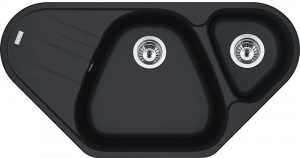 114.0489.400 Better, серия antea, fragranite, угловая мойка azg 661-e, цвет оникс, стоп-вентиль в комплекте Franke Franke Antea