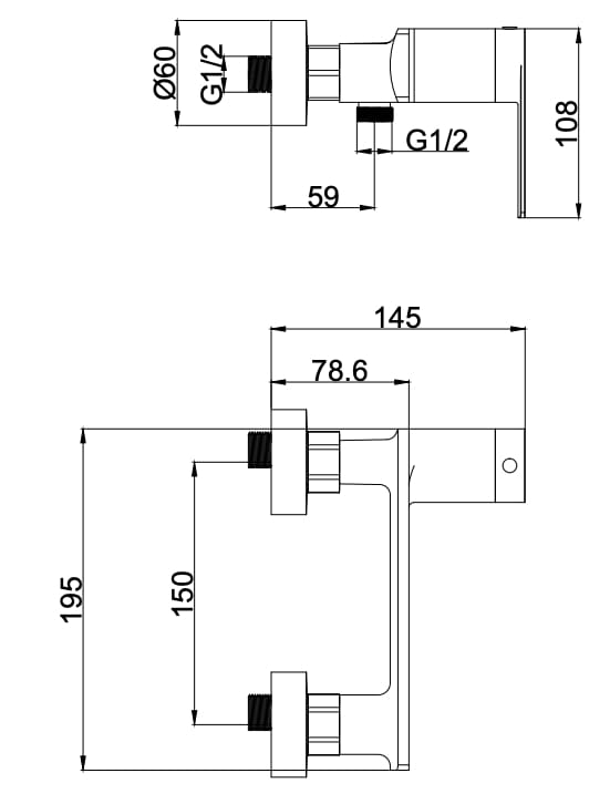 Однорычажный смеситель для душа с ручным душем Lablù Braies ARCH-00113522 - Вид №1