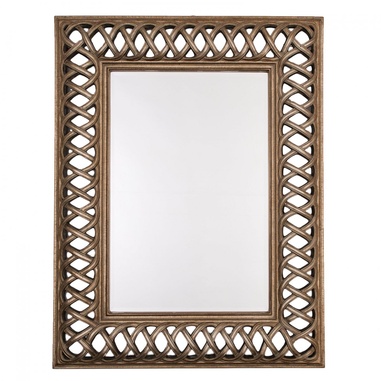 Зеркало прямоугольное настенное латунь Cross Stitch Framed PUSHA ДИЗАЙНЕРСКИЕ 062543 Латунь  - Вид №1