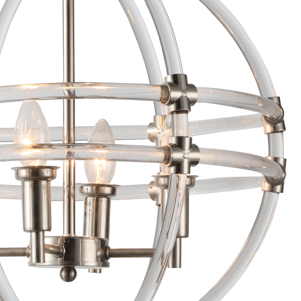 Подвесной светильник Impero nickel от Delight Collection KM0766P-4 nickel DELIGHT ДИЗАЙНЕРСКИЕ 243742 Прозрачный;никель  - Вид №2