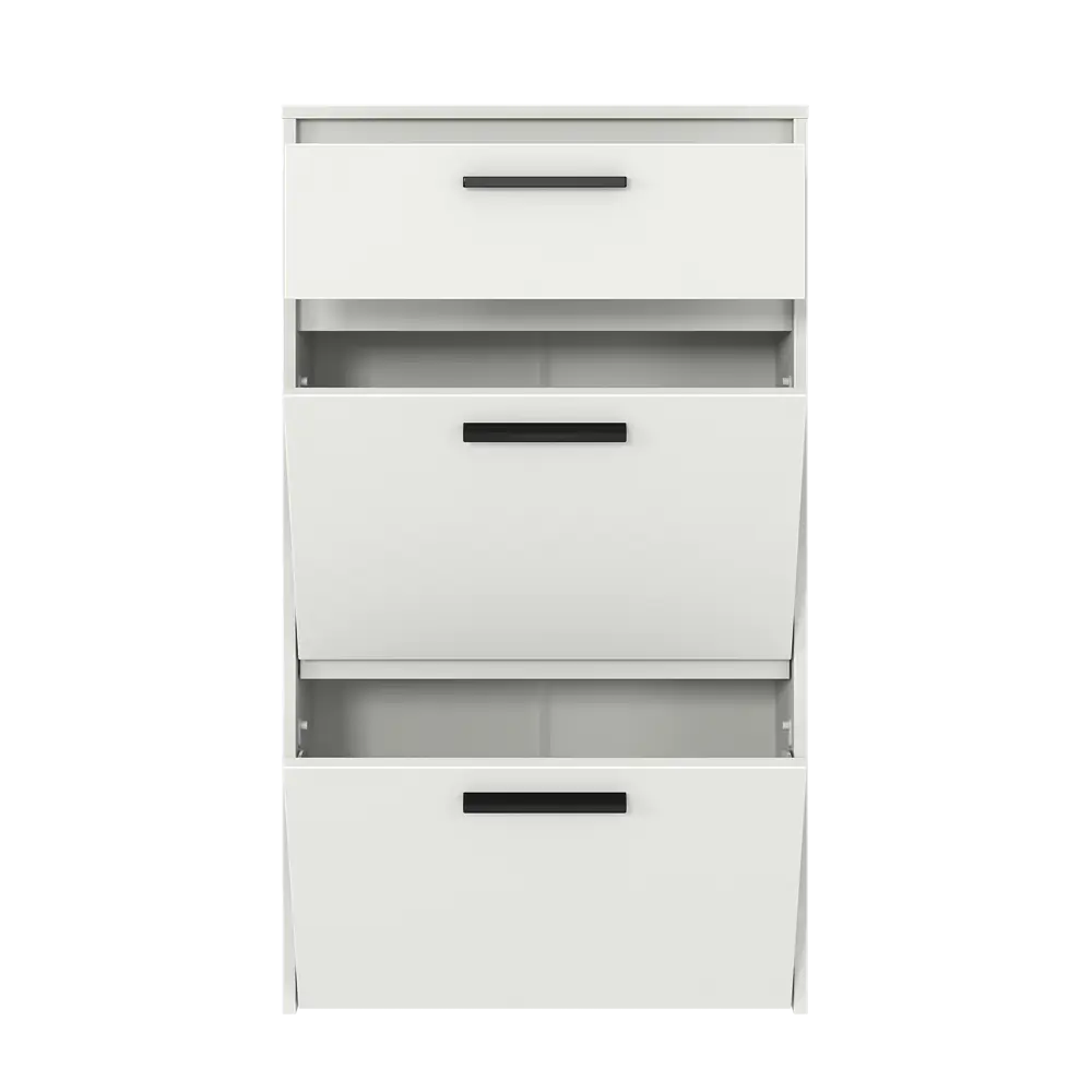 Шкаф для обуви Лион 60x103.9x24 см 2 ящика ЛДСП цвет белый Santreyd STLM-2208321 - Вид №6