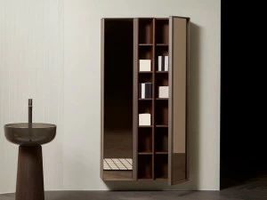 Antonio Lupi Design Подвесной шкаф для ванной из дерева и стекла с дверцами Bemade