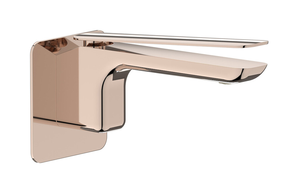 Встроенный в стену смеситель для раковины на 1 отверстие в комплекте с донным клапаном WE ARE IB k2209rs Rose Gold K2