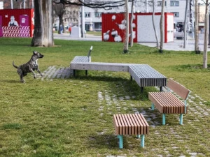 mmcité1 Скамейка из стали и дерева Woody